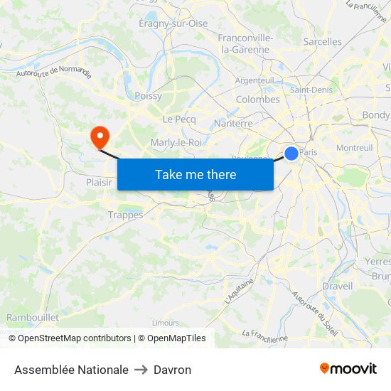 Assemblée Nationale to Davron map