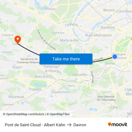 Pont de Saint-Cloud - Albert Kahn to Davron map