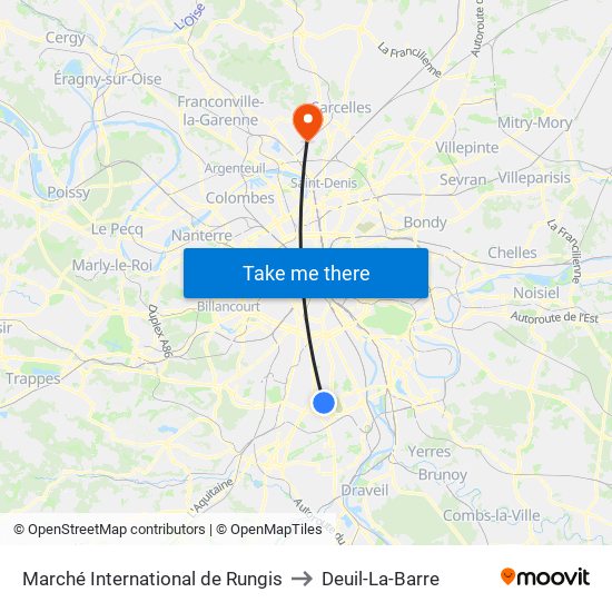Marché International de Rungis to Deuil-La-Barre map