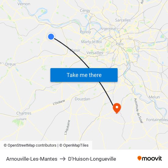 Arnouville-Les-Mantes to D'Huison-Longueville map