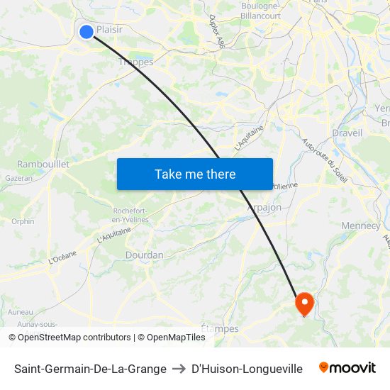 Saint-Germain-De-La-Grange to D'Huison-Longueville map