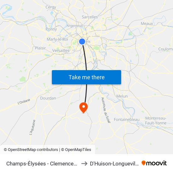 Champs-Élysées - Clemenceau to D'Huison-Longueville map