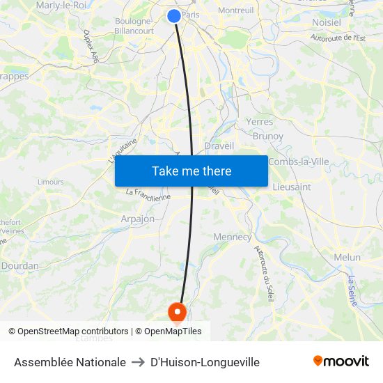 Assemblée Nationale to D'Huison-Longueville map