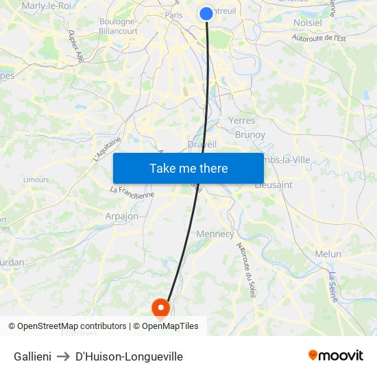 Gallieni to D'Huison-Longueville map