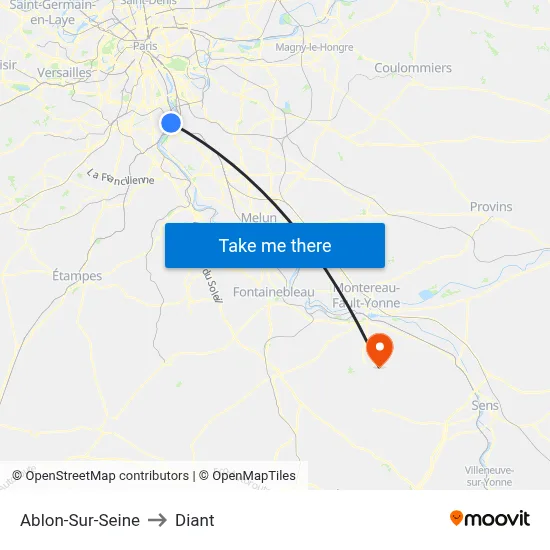 Ablon-Sur-Seine to Diant map