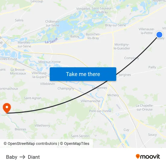 Baby to Diant map