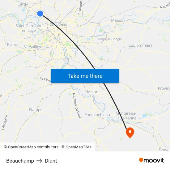 Beauchamp to Diant map
