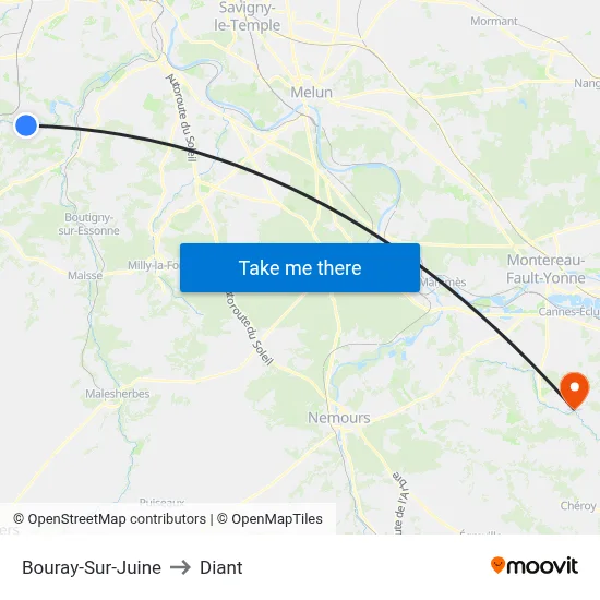 Bouray-Sur-Juine to Diant map