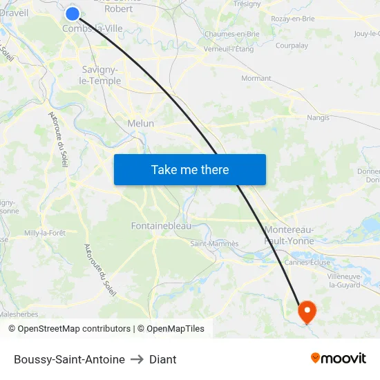 Boussy-Saint-Antoine to Diant map