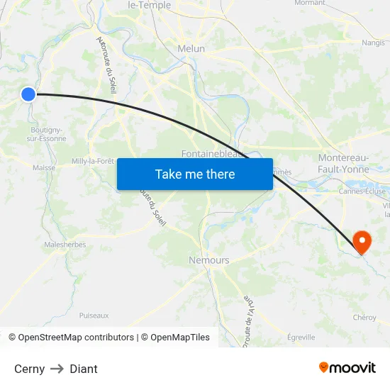 Cerny to Diant map