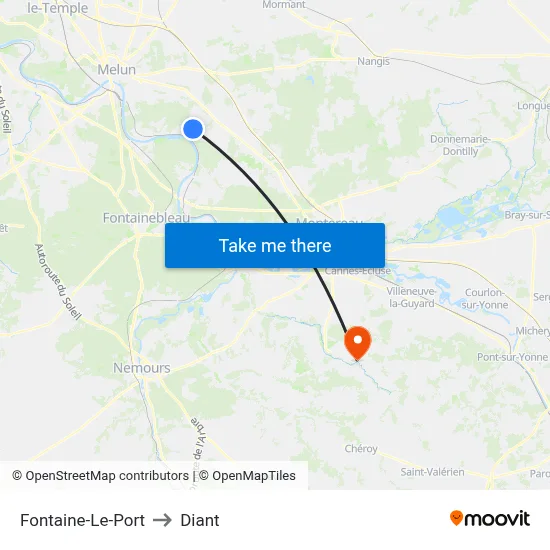 Fontaine-Le-Port to Diant map