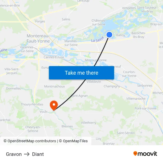 Gravon to Diant map