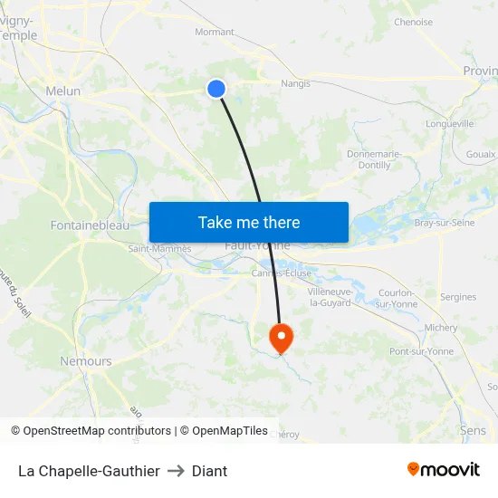 La Chapelle-Gauthier to Diant map