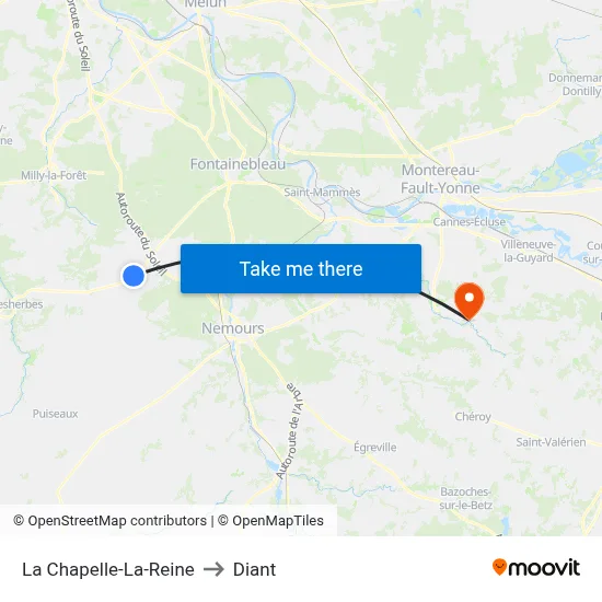 La Chapelle-La-Reine to Diant map