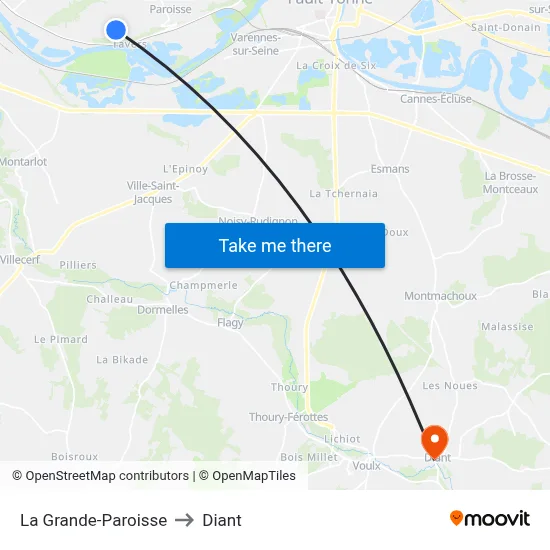 La Grande-Paroisse to Diant map