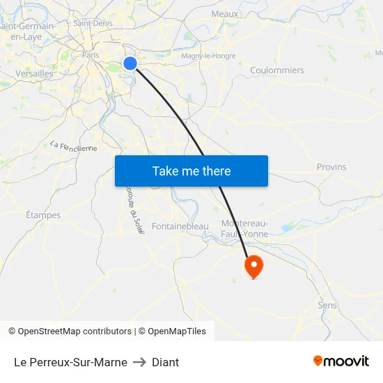 Le Perreux-Sur-Marne to Diant map