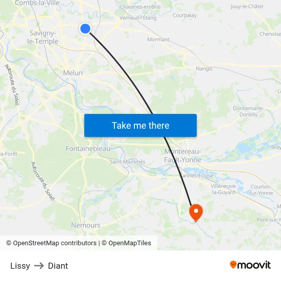 Lissy to Diant map