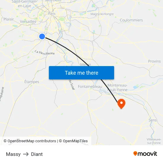 Massy to Diant map