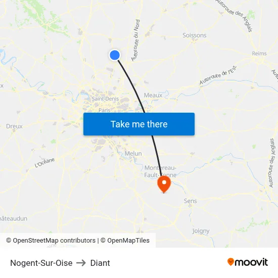 Nogent-Sur-Oise to Diant map