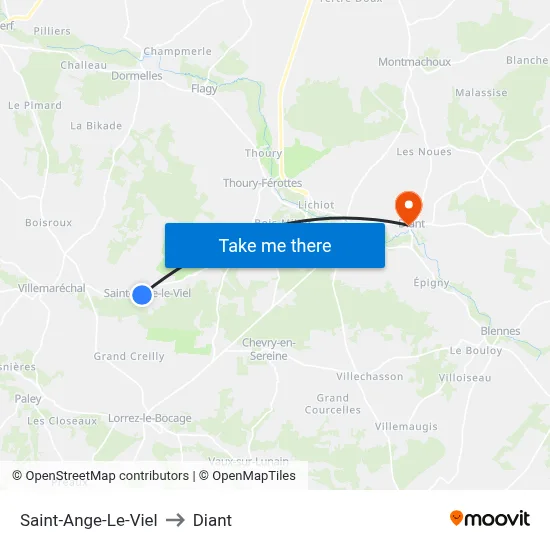 Saint-Ange-Le-Viel to Diant map