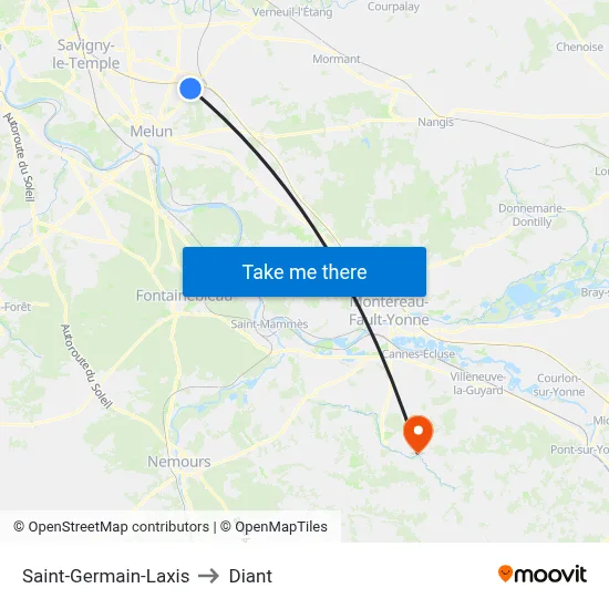 Saint-Germain-Laxis to Diant map