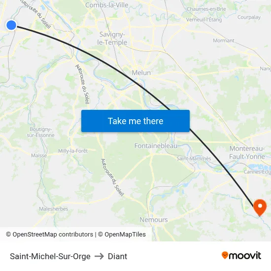 Saint-Michel-Sur-Orge to Diant map