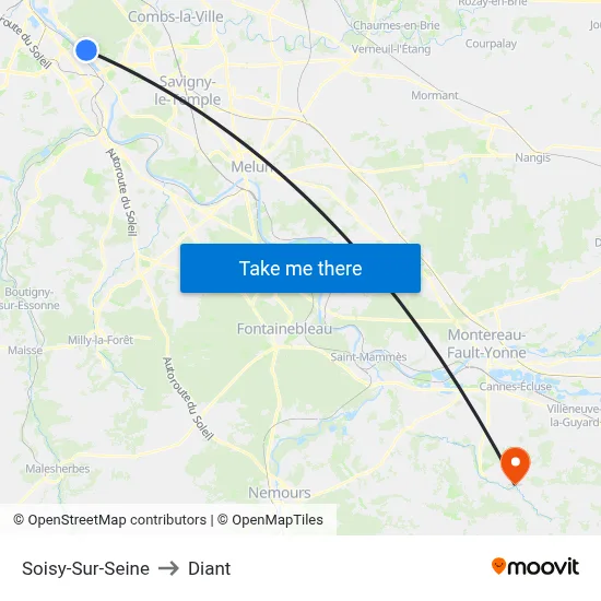 Soisy-Sur-Seine to Diant map
