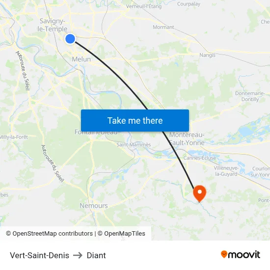 Vert-Saint-Denis to Diant map