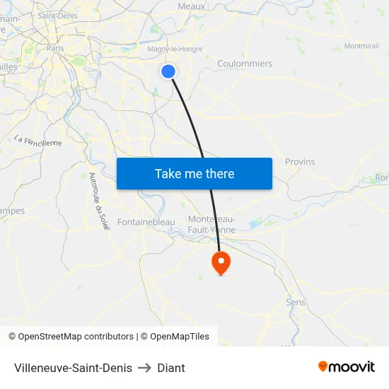 Villeneuve-Saint-Denis to Diant map