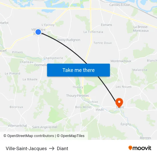 Ville-Saint-Jacques to Diant map
