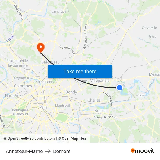 Annet-Sur-Marne to Domont map