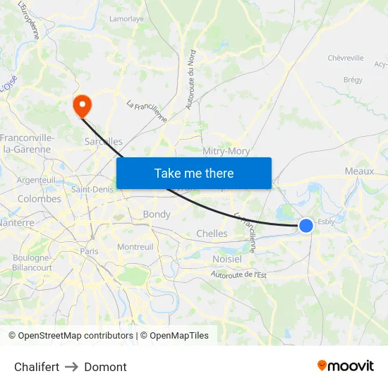 Chalifert to Domont map
