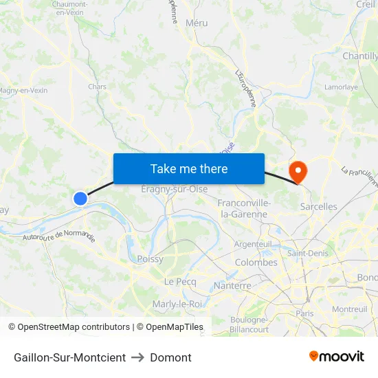 Gaillon-Sur-Montcient to Domont map
