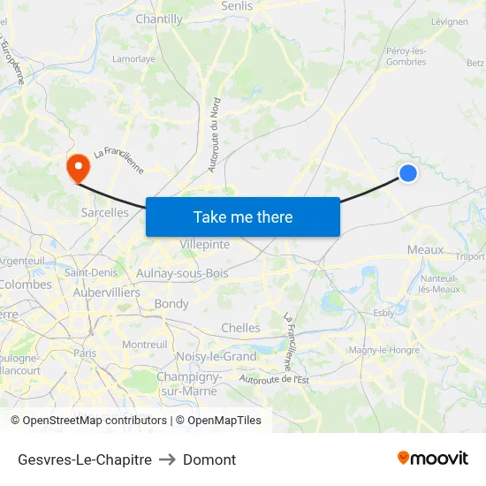 Gesvres-Le-Chapitre to Domont map