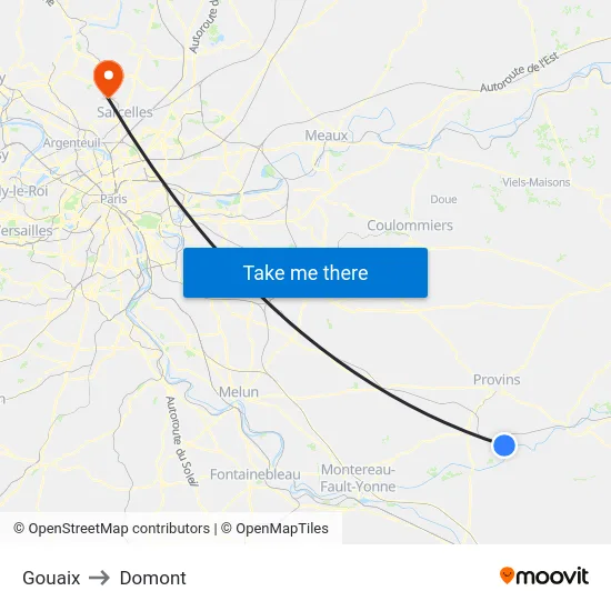 Gouaix to Domont map