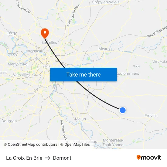 La Croix-En-Brie to Domont map