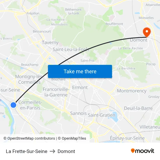 La Frette-Sur-Seine to Domont map