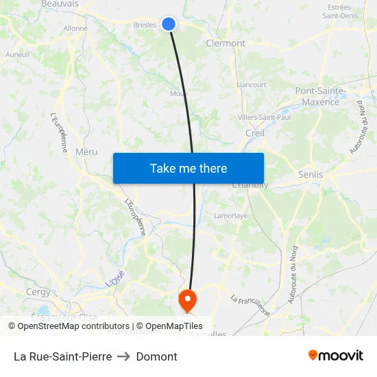 La Rue-Saint-Pierre to Domont map