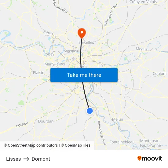 Lisses to Domont map