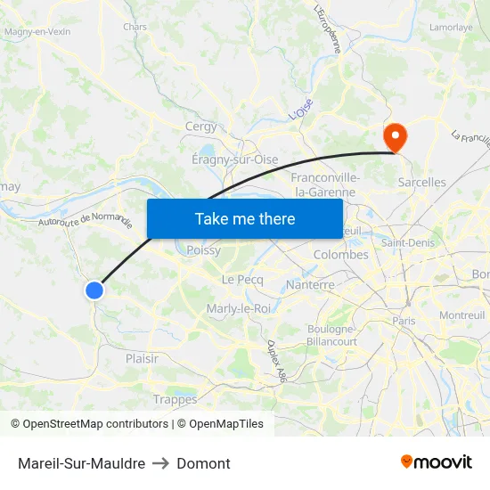 Mareil-Sur-Mauldre to Domont map