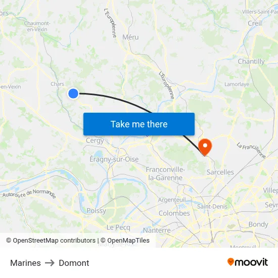 Marines to Domont map