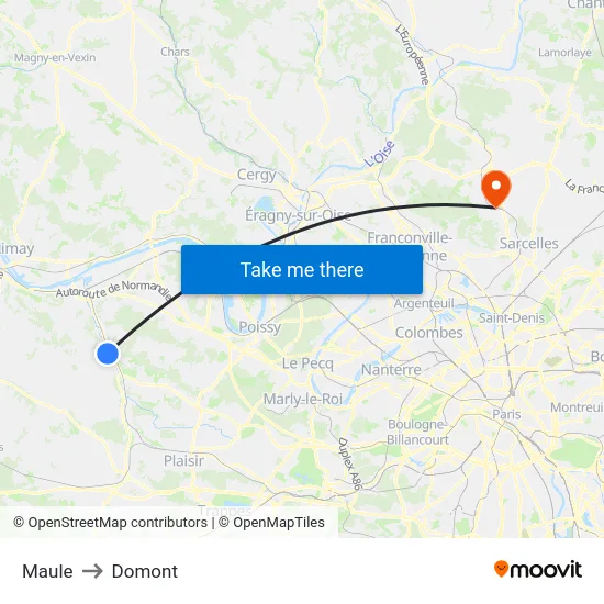 Maule to Domont map