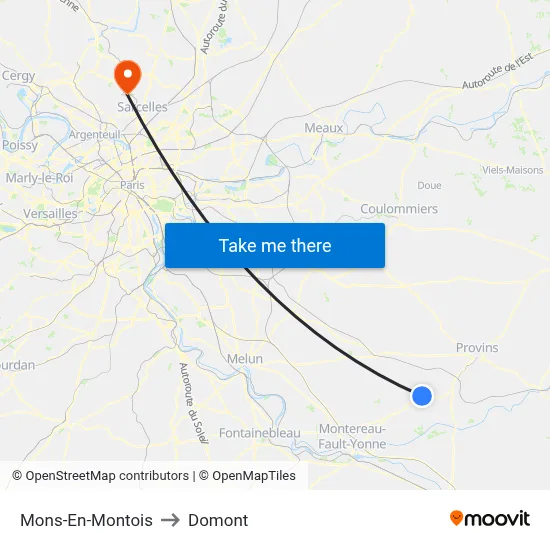 Mons-En-Montois to Domont map