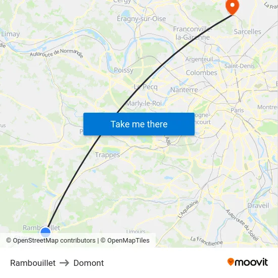 Rambouillet to Domont map