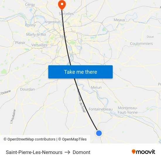 Saint-Pierre-Les-Nemours to Domont map