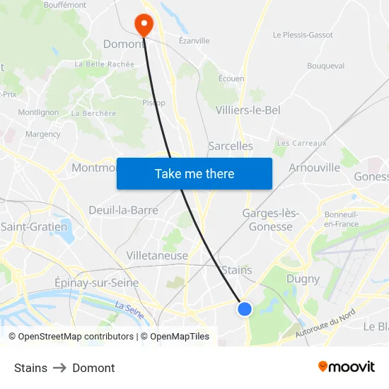 Stains to Domont map