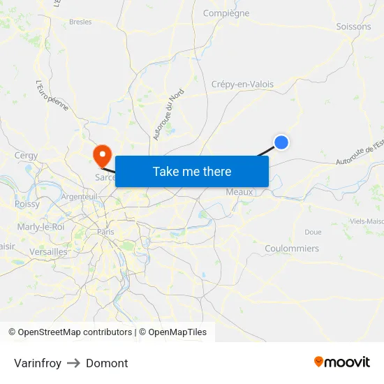 Varinfroy to Domont map