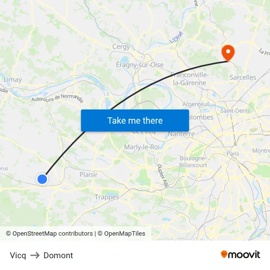 Vicq to Domont map