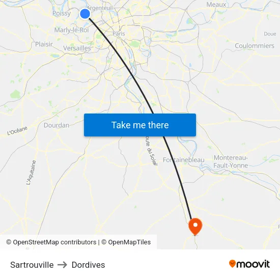 Sartrouville to Dordives map
