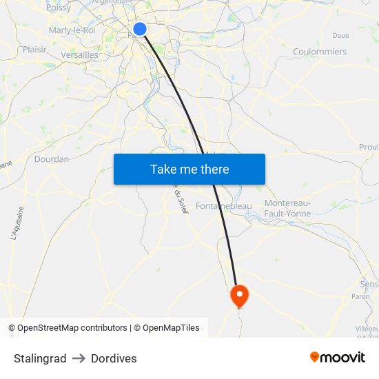 Stalingrad to Dordives map